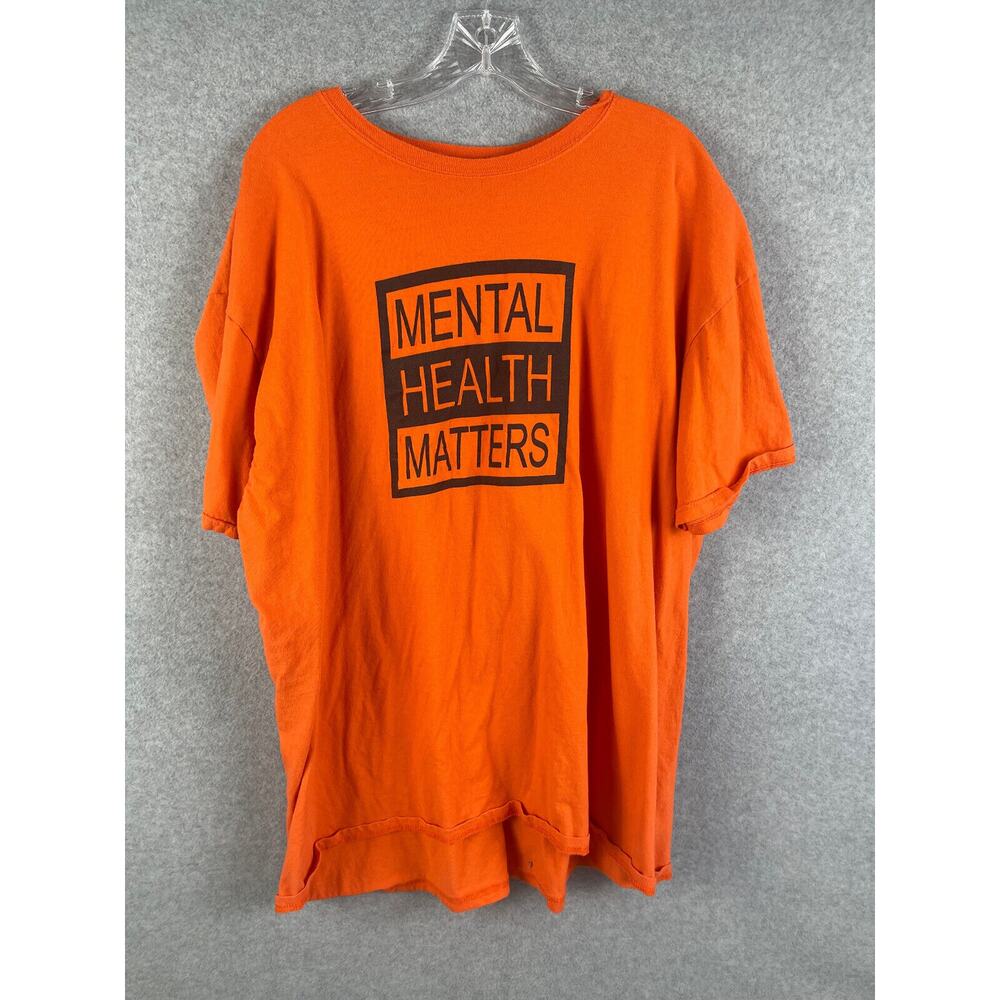 Mental Health Matters‎ T Shirt Men's Size 3XL Orange